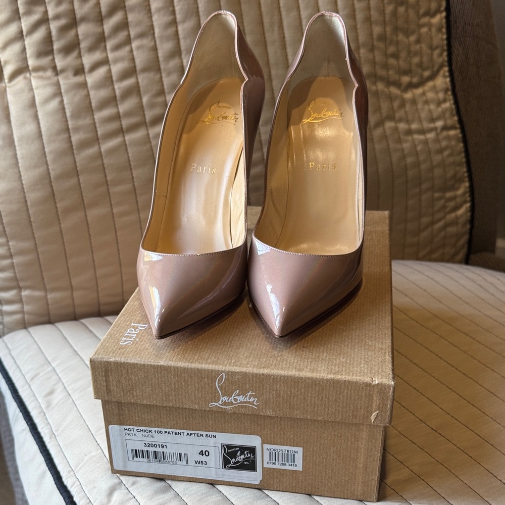 Christian Louboutin Women's Blush Patent Leather Heels